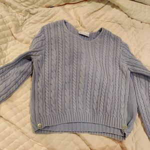 MOTHER Soft Blue Cable Knit Breastfeeding Nursing Sweater